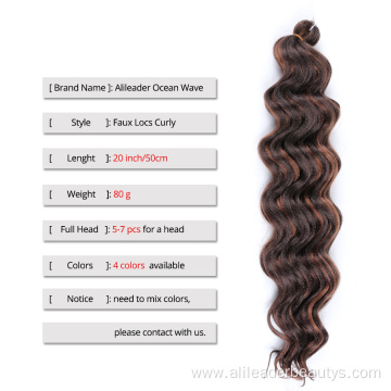 Synthetic Faux Locs Curly Ocean Wave Hair Extensions